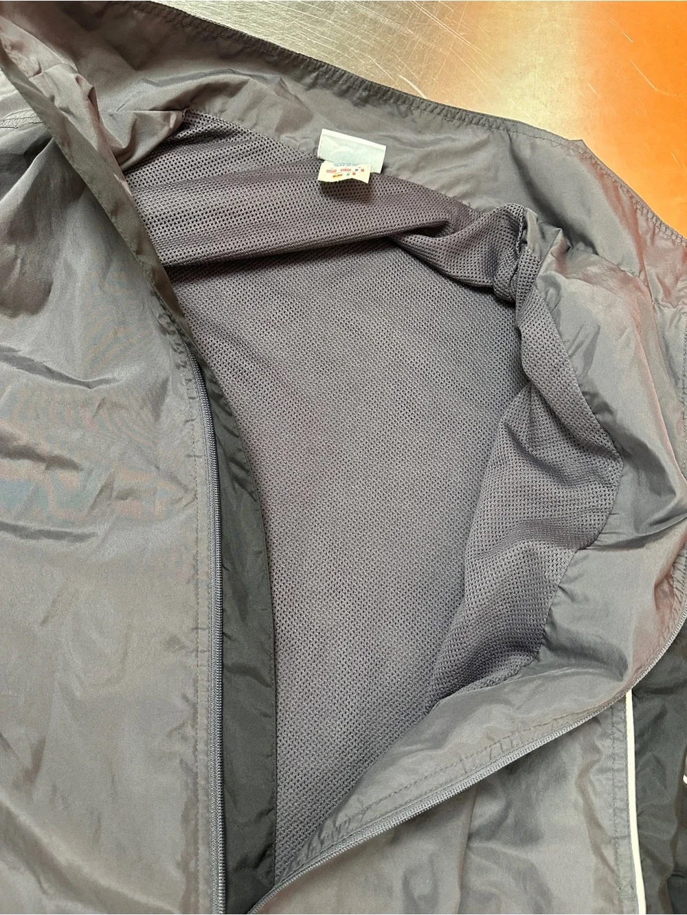 Vintage Reebok Windbreaker Jacket Mens Large Grey Black Y2K 2000s Track Mesh